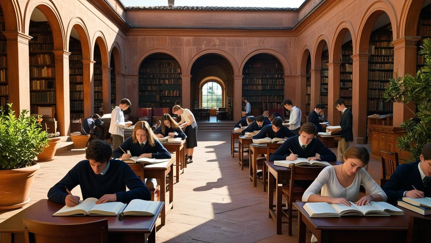 Historic Italian university courtyard